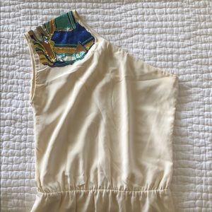 Tibi silk cream embellishment dress